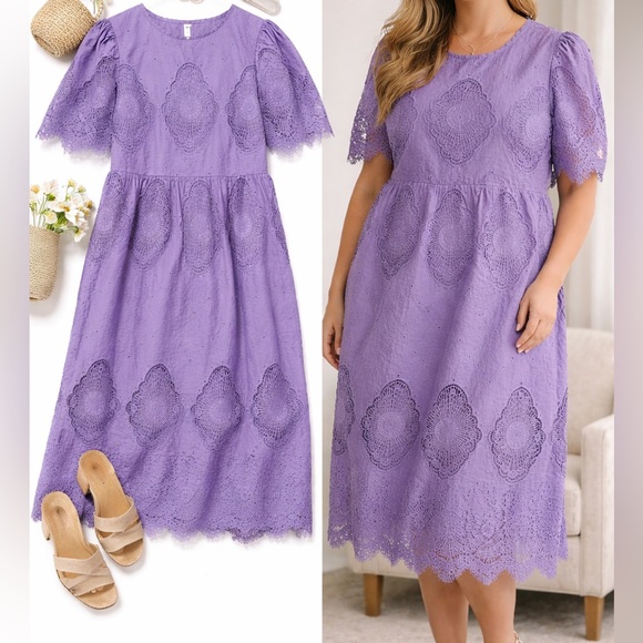 Tuckernuck Lace Lilac Catalina Dress size Large - Picture 2 of 4